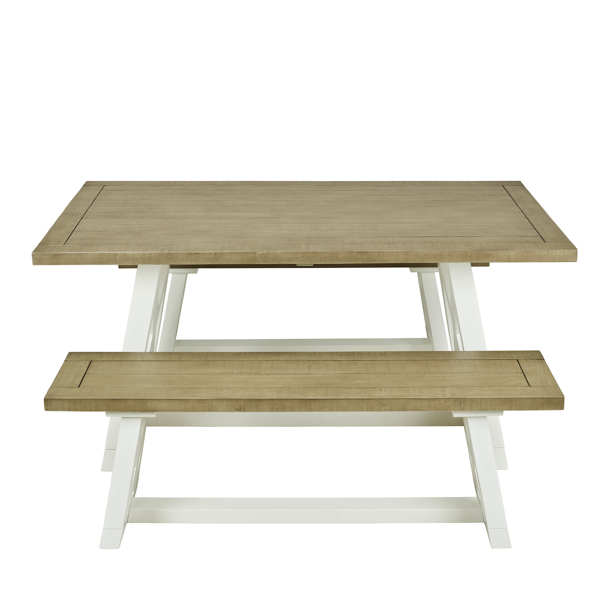 1.6m Extendable Dining Table with 2 Benches – White & Grey Finish - Image 4