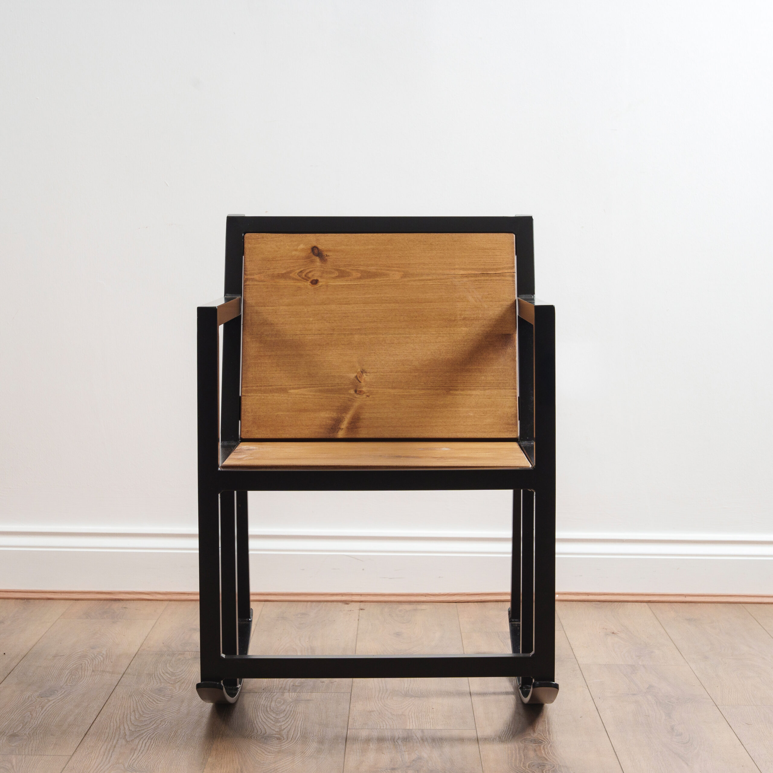 Industrial Rocking Chair – Reclaimed Timber & Box Steel - Image 2
